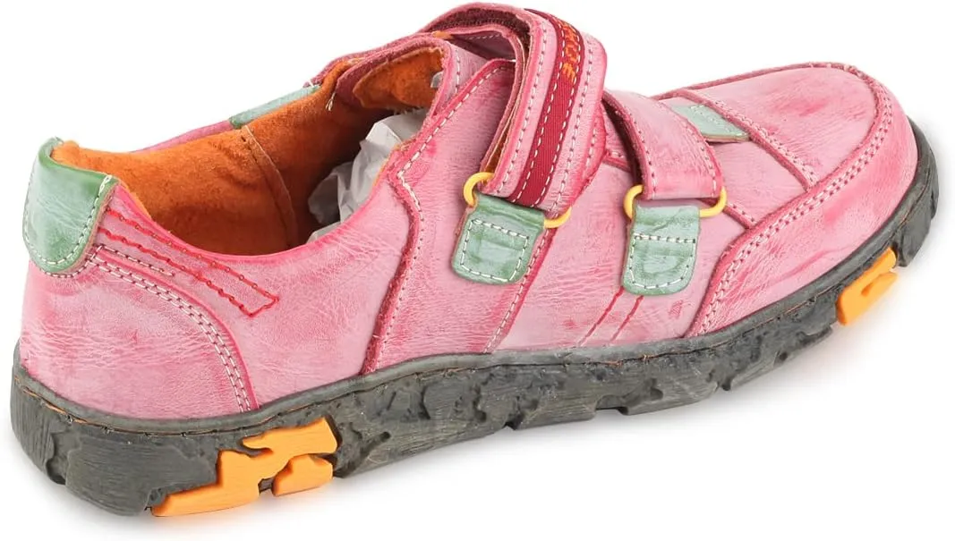 Women's Walking Leather Shoes Hook and Loop Casual Shoes