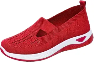 Women's Woven Orthopedic Breathable Soft Shoes Slip On Shoes Women Food Service Women Shoes Casual Black Sneakers Waterproof Tennis Shoe White Loafers