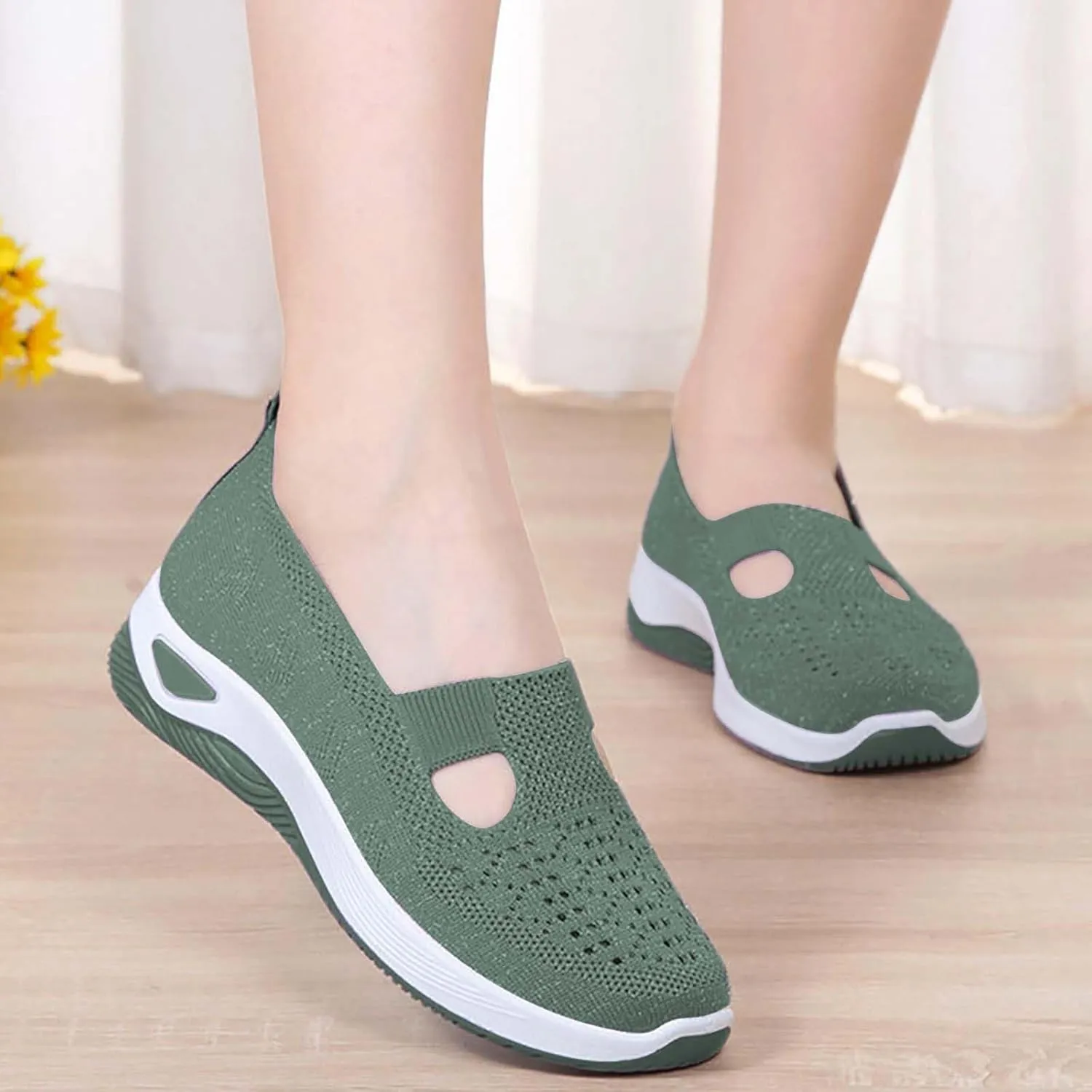 Women's Woven Orthopedic Breathable Soft Shoes Tennis Shoes Womens Boots Women Shoes Casual High Top Sneakers Waterproof Tennis Shoe Loafers Casual Slip On