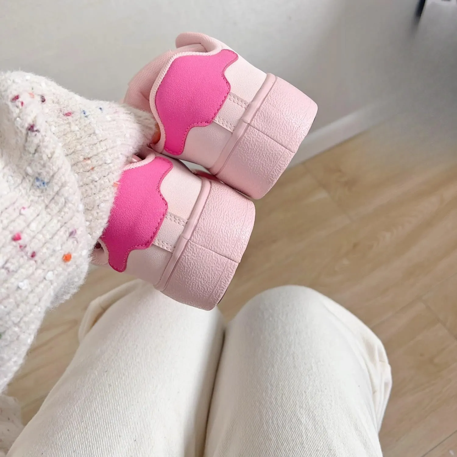 Y2K Pink Strawberry Women's Sneakers Chunky Cute Summer Casual Shoes for Versatile Style Daywear Travel