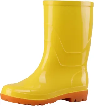 Yellow Rain Boots Womens Women Mid Calf Rain Boots Waterproof Rubber Boots Short Garden Shose Comfortable Rain Shoes